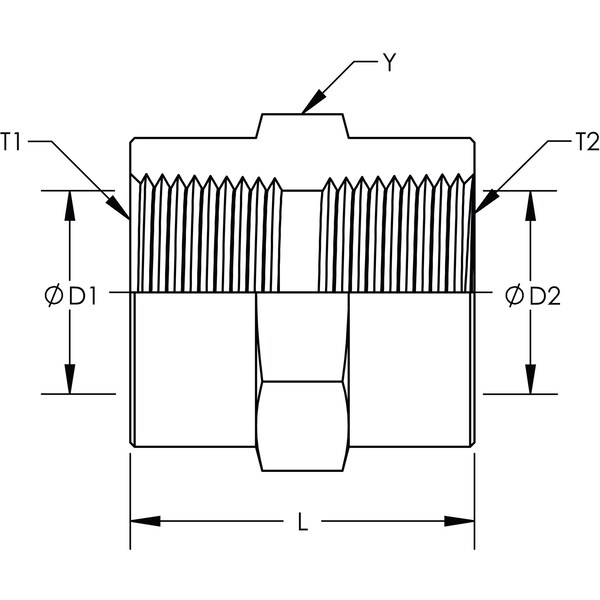 World Wide Fittings Hexagon Pipe Coupling Stainless Steel 5000X04X04SS - main